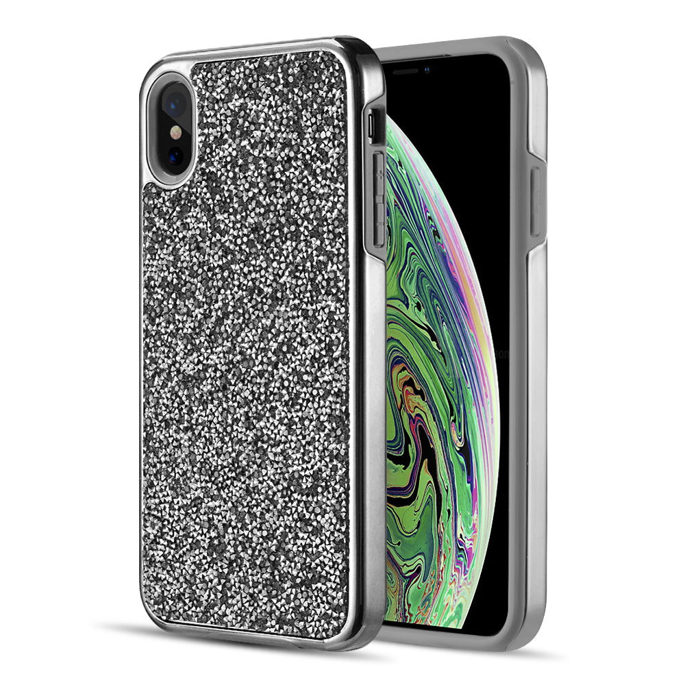 Hybrid Bling Grey Iphone XS MAX - Bling Cases.com