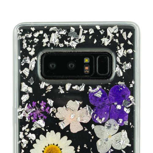 Real Flowers Purple Flakes Case Note 8 - Bling Cases.com