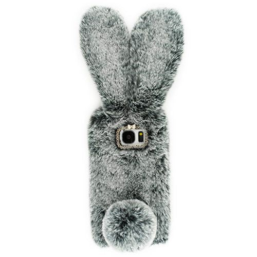 Bunny Fur Case Grey Samsung S7 Edge - Bling Cases.com