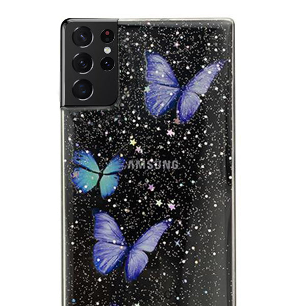 Butterflies Purple Case Samsung  S21 Ultra