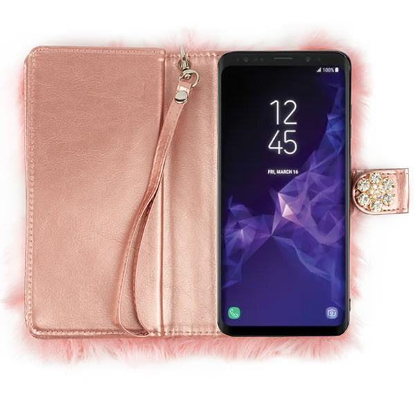 Fur Wallet Detachable Light Pink Samsung S9 Plus