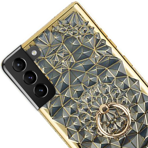 Abstract Ring Case Gold Samsung S22 Plus