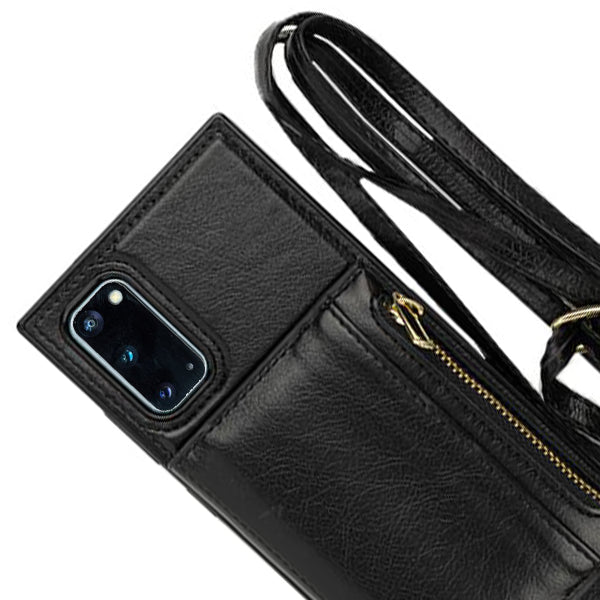 Crossbody Card Case Wallet Black Samsung S20