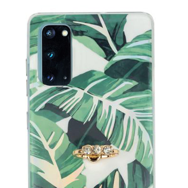 Green Leaves Ring Holder Case Samsung S20
