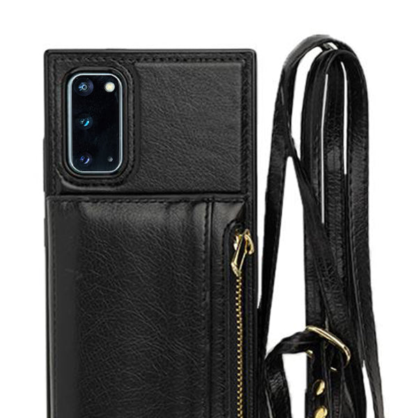 Crossbody Card Case Wallet Black Samsung S20