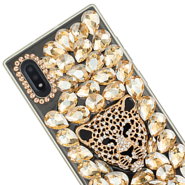 Handmade Cheetah Bling Gold Case Samsung A01
