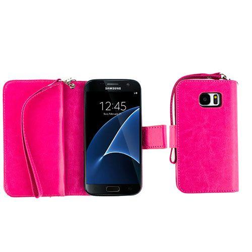 Detachable Hot Pink Wallet Samsung S7 Edge - Bling Cases.com