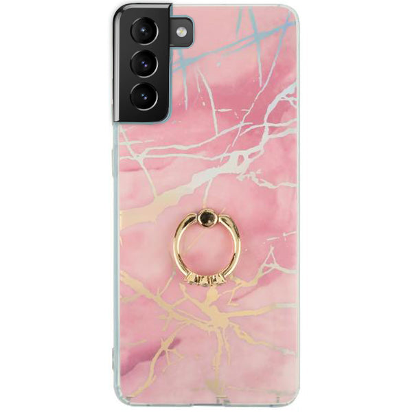 Marble Pink Ring Case Samsung S21