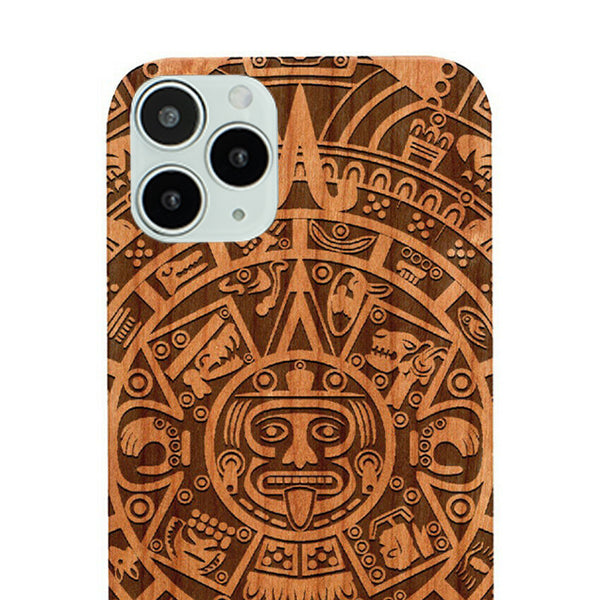 Mayan Calendar Aztec Wood Case Iphone 12/12 Pro