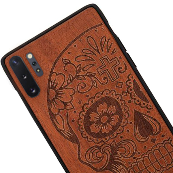 Real Wood Skull Samsung Note 10