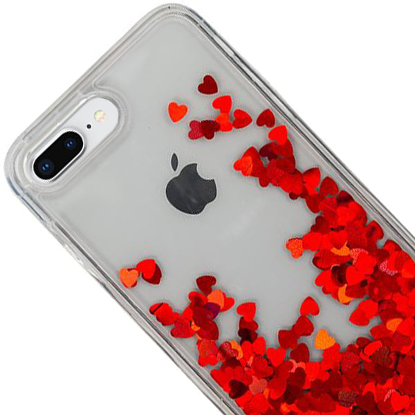 Red Hearts Liquid Iphone 7/8 Plus