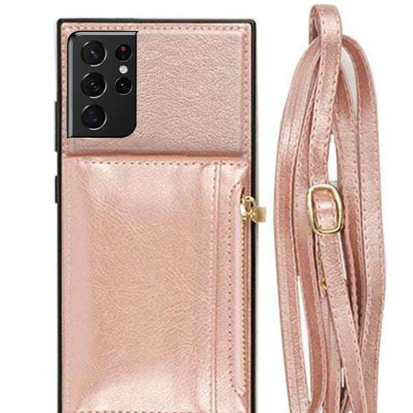 Crossbody Pouch Rose Gold Case Samsung S21 Ultra