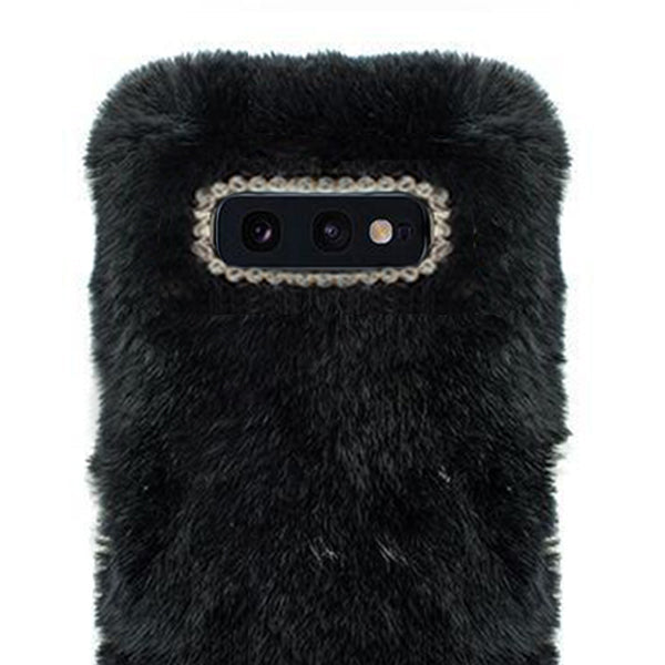 Fur Case Black Samsung S10E