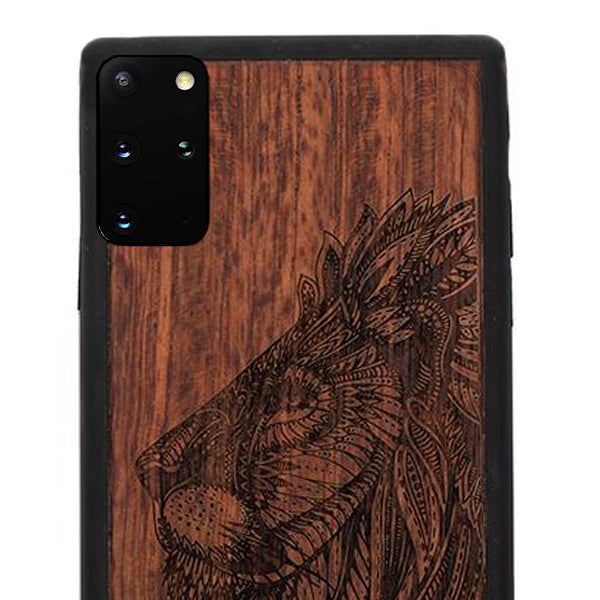 Lion Real Wood Case Samsung S20 Plus