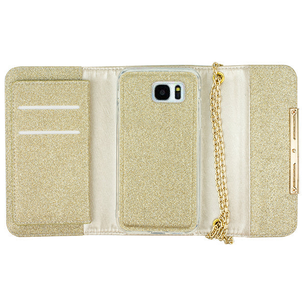 Glitter Detachable Purse Gold Samsung S7