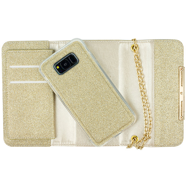 Glitter Detachable Purse Gold Samsung S8