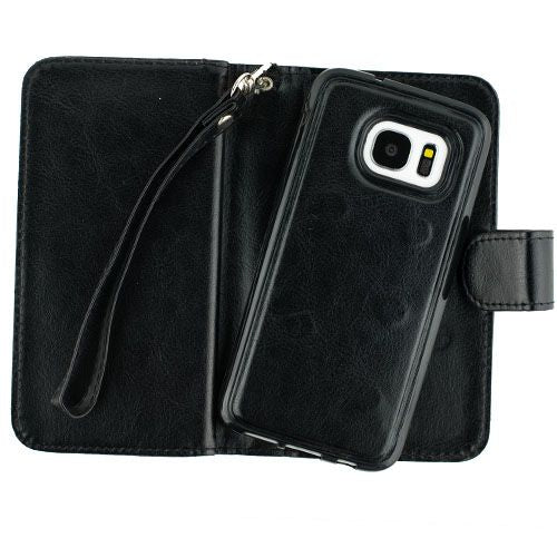 Detachable Black Wallet Samsung S7 Edge - Bling Cases.com