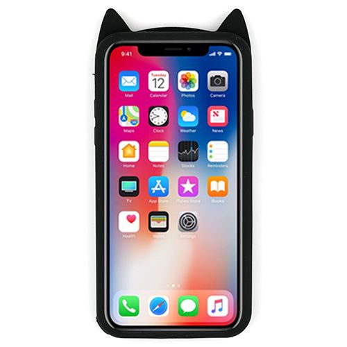 Silicone Skin Cat Black Iphone XS MAX - Bling Cases.com