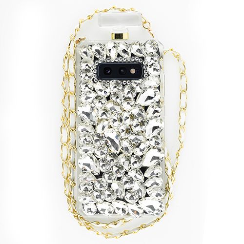Handmade Silver Stones Bling Bottle Case Samsung S10E - Bling Cases.com