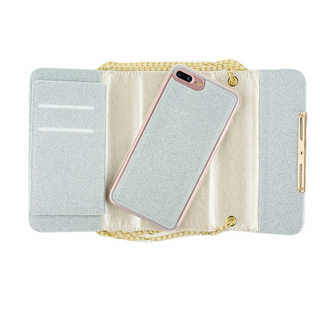Detachable Purse Silver Iphone 7/8 Plus - Bling Cases.com