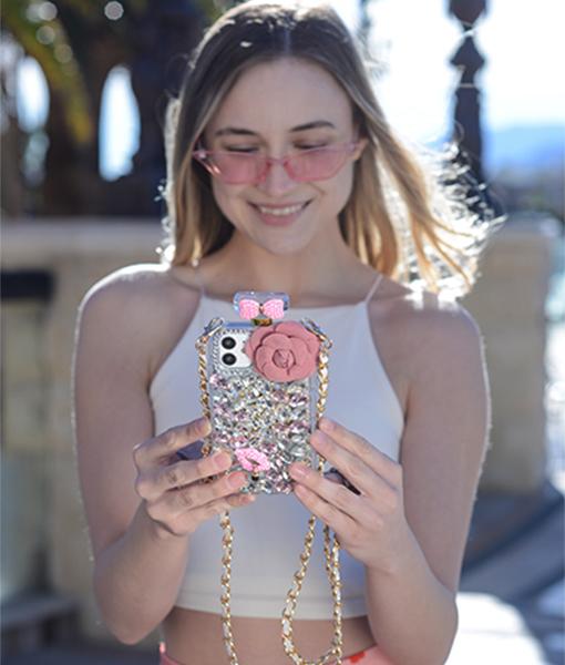 Handmade Bling Pink Flower Case Iphone XS Max