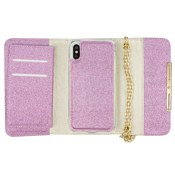 Glitter Detachable Purse Purple Iphone 10/X/XS