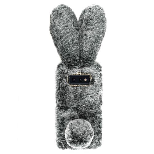 Bunny Fur Case Grey Samsung S10E - Bling Cases.com