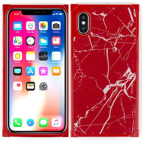 Marble Square Red Case Iphone 10/X/XS - Bling Cases.com