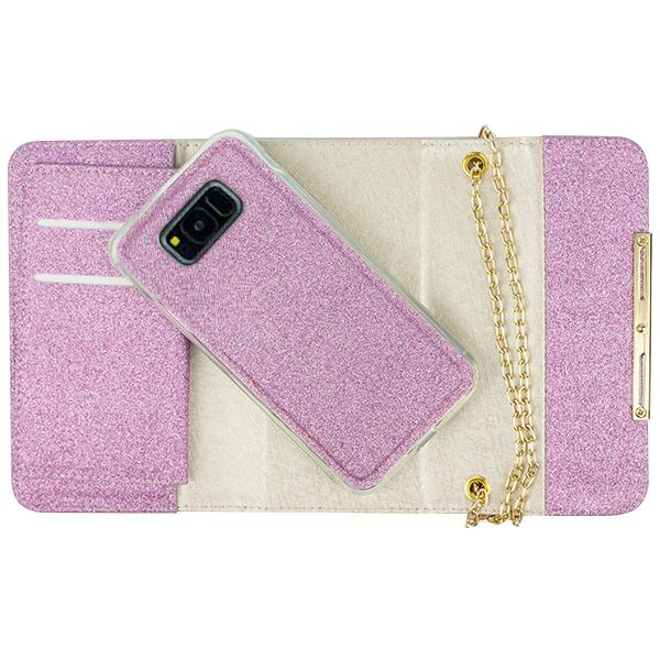 Glitter Detachable Purse Light Purple Samsung S8